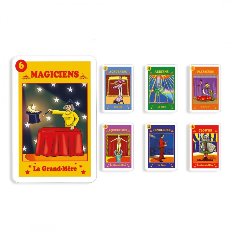 Jeux de 7 familles personnalisables - Différents thèmes Le cirque